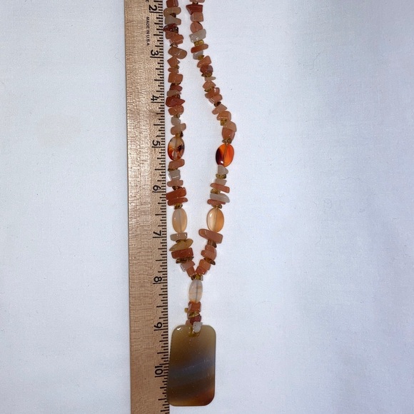 Vintage Red Banded Agate Necklace 10 1/2” Length - Picture 8 of 16